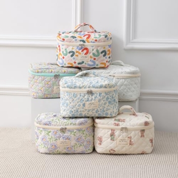 Trendy uekeboag Large Travel Quilted Makeup Bag for Women