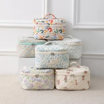 Trendy uekeboag Large Travel Quilted Makeup Bag for Women