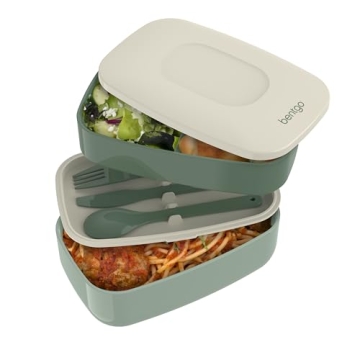 Bentgo Classic - Adult Bento Box, All-in-One Stackable Lunch Box Container with 3 Compartments, Plas...