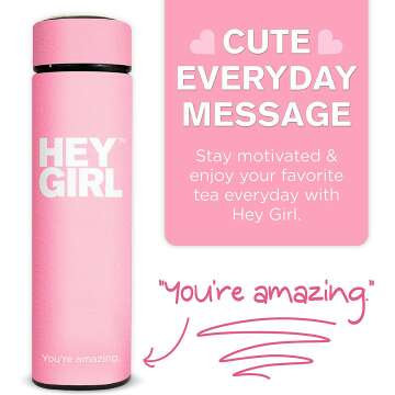 Hey Girl Tea Infuser Bottle - Insulated Thermos for Tea