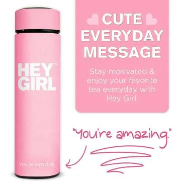 Hey Girl Tea Infuser Bottle - Insulated Thermos for Tea