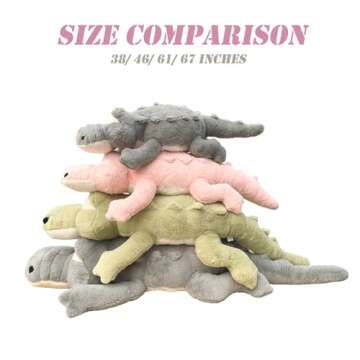 Hofun4U Alligator Plush Pillow, 67 inch Alligator Stuffed Animal, Home Decoration Christmas Valentine’s Birthday Gift for Boys Girls Adults Kids (Grey)