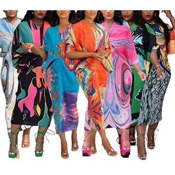 Women's Long Sleeve Midi Dress African Plus Size Casual Pencil Dresses Date Night Black