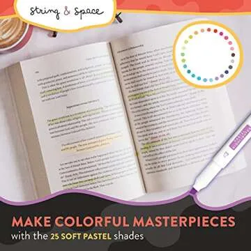 String & Space Pastel Highlighters Set - 25 Cute Colors