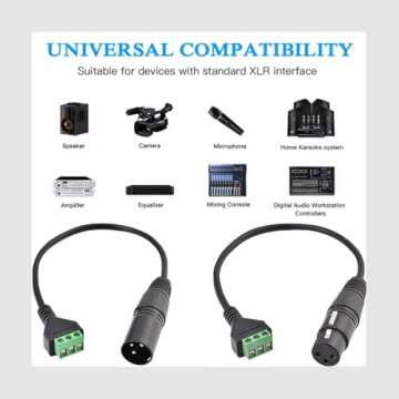 Teansic XLR Female Connector to Screw Terminal 4PCS
