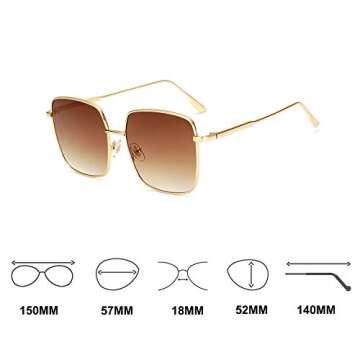 QECEPEI Retro Oversized Sunglasses for Women