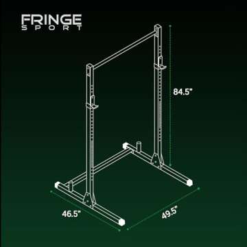 Fringe Sport Garage Series Squat Rack with Pull Up Bar - Compact 4'x4' Power Rack for Home Gym, Vers...