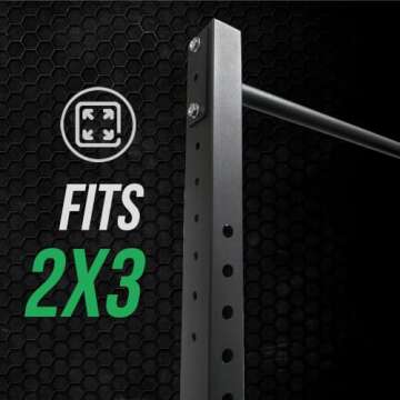 Fringe Sport Garage Series Squat Rack with Pull Up Bar - Compact 4'x4' Power Rack for Home Gym, Versatile Squat Cage for Powerlifting and Strength Training, 750lb Squat Rack Weight Capacity