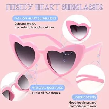 FEISEDY 2 Pack Vintage Kids Heart Sunglasses Girls Toddler De Sol Gafas Beach Party Holiday Sun Glasses Age 3-10 B2903