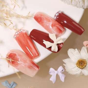 3D Bow Nail Charms Bow-Knot Nail Art Stud Rhinestones Crystal Resin Bowknot Nail Design DIY Decoration Jewels Nail Art Accessories