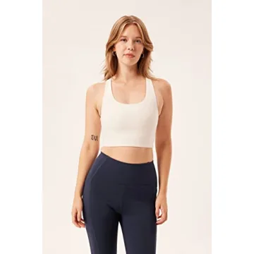 Girlfriend Collective Paloma Racerback Bra Ivory MD