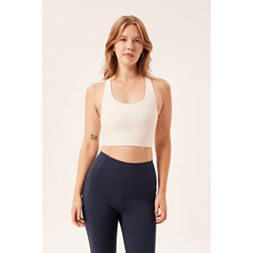 Girlfriend Collective Paloma Racerback Bra Ivory MD