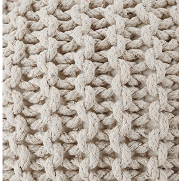 Handmade Round Pouf Ottoman - Stylish Footrest for Home