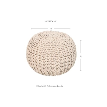 Handmade Round Pouf Ottoman - Stylish Footrest for Home