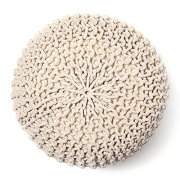Handmade Round Pouf Ottoman - Stylish Footrest for Home