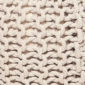 Handmade Round Pouf Ottoman - Stylish Footrest for Home