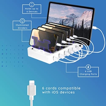 Hercules Tuff 6-Port USB Fast Charging Station Multiple Devices