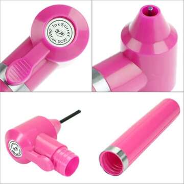 Tattoo Ink Mixer Machine Pigment Makeup Electric Eyebrow Nail Color Supply Tool Agitator Machine 100 Mixing Sticks Set-Rose