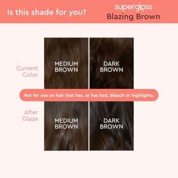 Glaze Super Gloss Color Conditioning Gloss – Blazing Brown for Medium to Dark Brown Hair – Rinse Out Semi-Permanent Hair Gloss for Unbleached, Natural Hair