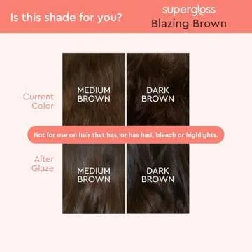 Glaze Super Gloss Color Conditioning Gloss – Blazing Brown for Medium to Dark Brown Hair – Rinse Out Semi-Permanent Hair Gloss for Unbleached, Natural Hair