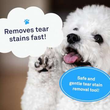Petpost | Tear Stain Remover Comb for Dogs - Extra Fine Tooth Rake Gently & Effectively Gets Rid of Crust, Mucus, and Gunk Around Your Shih Tsu or Maltese Blue