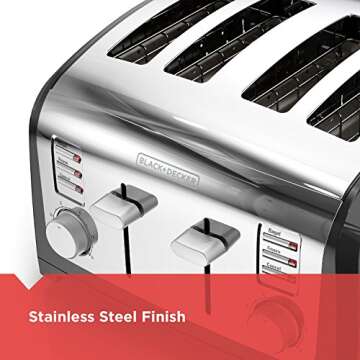 BLACK+DECKER 4-Slice Toaster for Perfect Toast Every Time