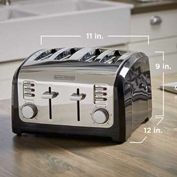 BLACK+DECKER 4-Slice Toaster for Perfect Toast Every Time