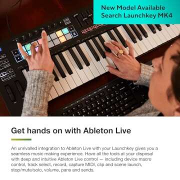 Novation Launchkey 49 [MK3] MIDI Keyboard Controller - Seamless Ableton Live Integration. Chord Mode...