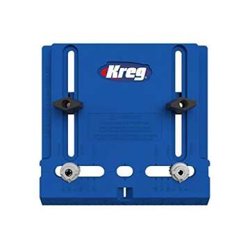 Kreg Drawer Slide Jig with Cabinet Hardware Jig, Concealed Hinge Jig and Two 2" Face Clamps