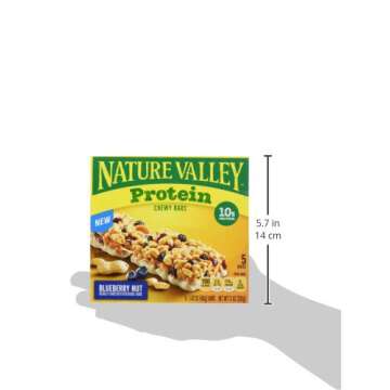 Nature Valley Protein Bars Blueberry Nut Chewy Snack 5 Bars