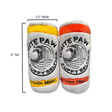 Neuter Light Two Pack Plush Squeaky Dog Toys Funny Drink Parody