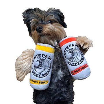 Neuter Light Two Pack Plush Squeaky Dog Toys Funny Drink Parody