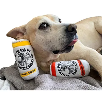 Neuter Light Two Pack Plush Squeaky Dog Toys Funny Drink Parody