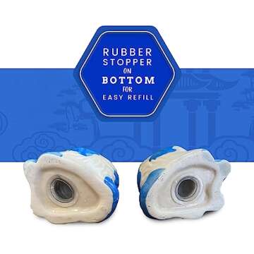 Staffordshire Dogs Chinoiserie Decor Blue Decorative Salt Pepper Shakers Set - Hand-Painted Ceramic