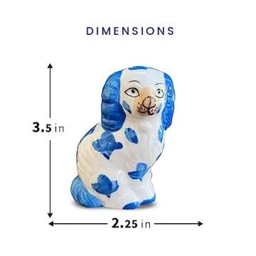 Staffordshire Dogs Chinoiserie Decor Blue Decorative Salt Pepper Shakers Set - Hand-Painted Ceramic