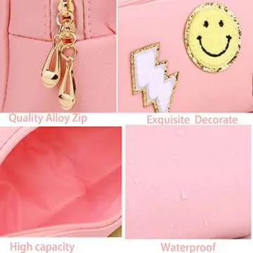 CRUOXIBB Aesthetic Waterproof Makeup Bag for All Ages