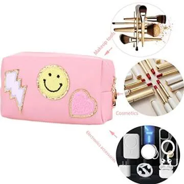 CRUOXIBB Aesthetic Waterproof Makeup Bag for All Ages