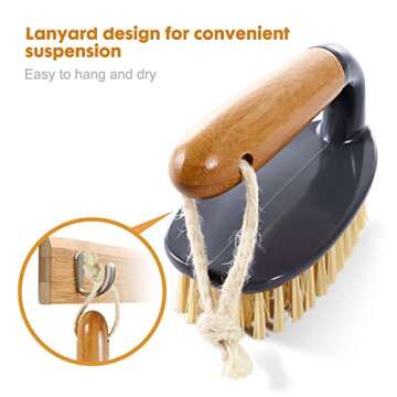 Masthome Bamboo Dish Brush,3-Pack ECO Friendly Dish Brush Set with Bamboo Handle, Kitchen Cleaning Brush Scrub Brush for Dishes Pots Pans Kitchen Sink Cleaning