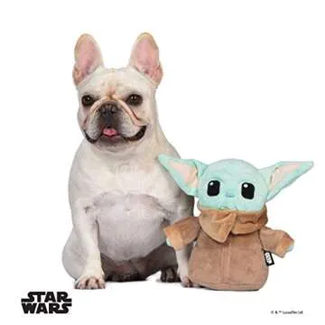 Mandalorian Baby Yoda Plush Dog Toy | Squeaky Fun | All Breeds