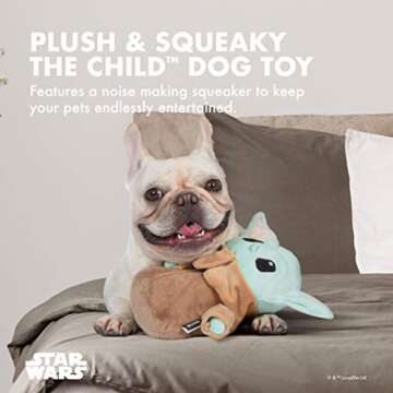 Mandalorian Baby Yoda Plush Dog Toy | Squeaky Fun | All Breeds