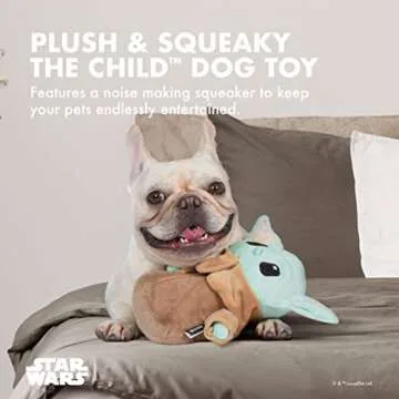 Mandalorian Baby Yoda Plush Dog Toy | Squeaky Fun | All Breeds
