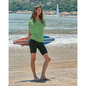 Gacaky Women's Backless Loose Tops Short Sleeve Workout Tops Yoga Tops Dance Clothes Athletic Sports Shirts for Women Green S