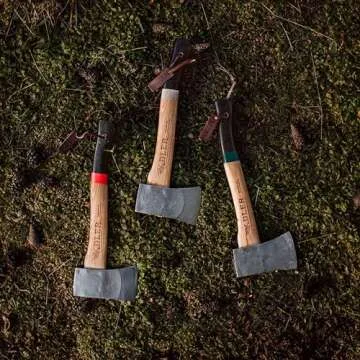 Adler - The Yankee, 15", German Forged, All-Purpose Wilderness Camping Hatchet & Kindling Splitting, Anti-Slip Wood Handle (Red Stripe)