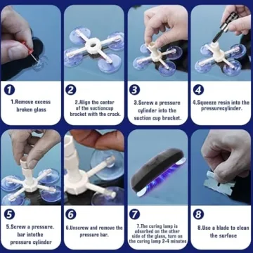 Professional Windshield Repair Kit with UV Curing Light