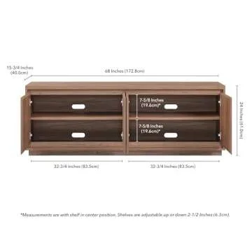 Stylish Henn&Hart Presque TV Stand - Accommodates TVs up to 75"