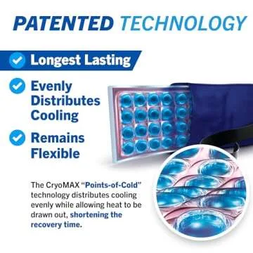 Cryo-Max Cold Pack, 8 Hour Reusable Cold Therapy Ice Pack for Elbows, Knees, Neck + More, Medium, 6" x 12" (1 Count)