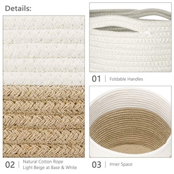Dahey Jute Spliced Cotton Rope Plant Basket - Versatile Modern Decor