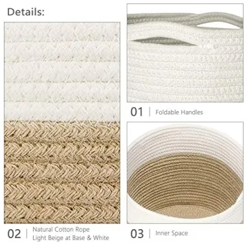 Dahey Jute Spliced Cotton Rope Plant Basket - Versatile Modern Decor