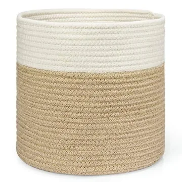 Dahey Jute Spliced Cotton Rope Plant Basket - Versatile Modern Decor
