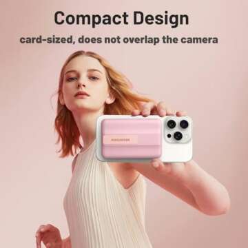 AOGUERBE for Magsafe Battery Pack, 10000mAh Magnetic Power Bank with (22.5W) USB-C Fast Charging, Wireless Mag-Safe Portable Charger with LED Display & Foldable Stand for iPhone 16/15/14/13/12 Series